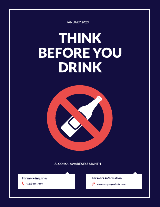 Blue Printable Alcohol Awareness Poster Template