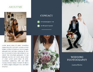 Navy Blue Wedding Photographer Brochure Template