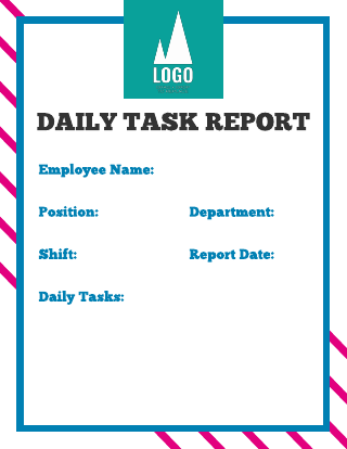 Fun Elements Company Daily Task Report Template
