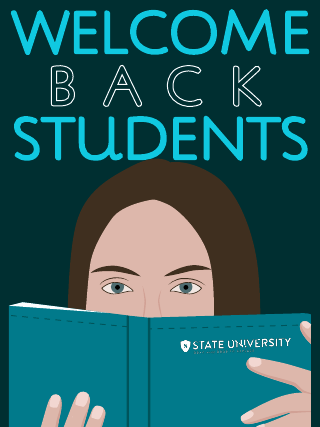 Teal Welcome College Poster Template