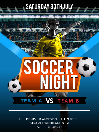 Soccer Night Poster Template