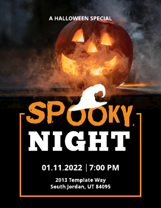 Spooky Night Black Halloween Flyer Template