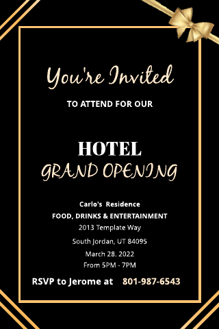 Hotel Grand Opening Invitation Template