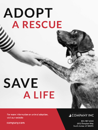 Animal Rights Adopt A Rescue Poster Template