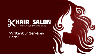 Simple Maroon Hair Salon Business Card