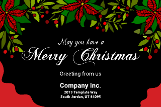 Black Background Christmas Business Postcard Template