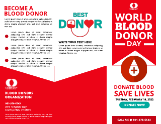 Red White Green Blood Donation Template
