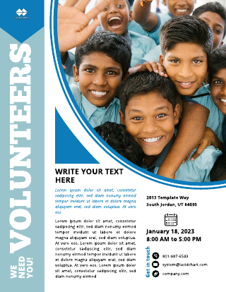 Blue Children Volunteer Flyer Template