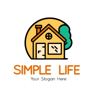 Orange Simple Real Estate Logo Template