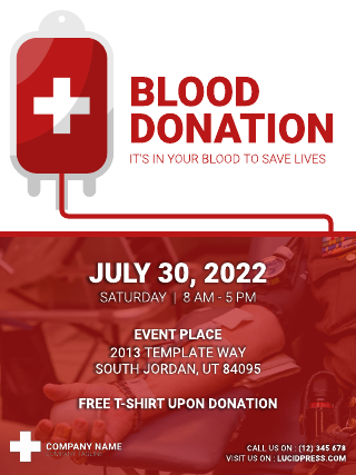 Healthcare Blood Donation Event Poster Template