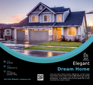 Real Estate Black Blue Brochure Template
