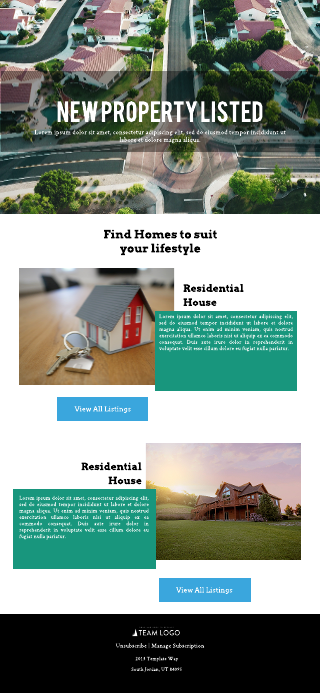 Blue Green Real Estate Email Design Template