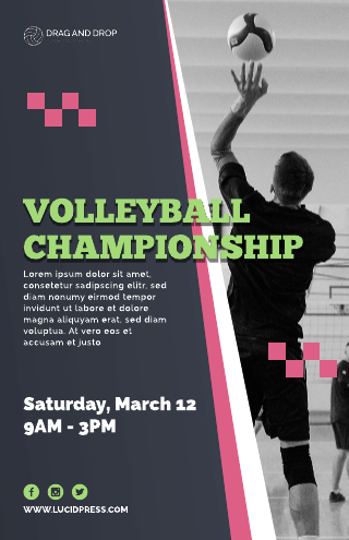 Volleyball Championship Poster Template