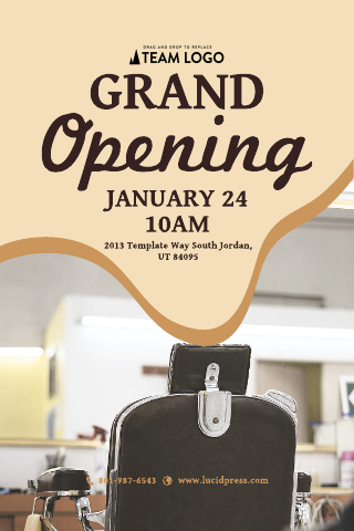 Barber Shop Grand Opening Invitation Template