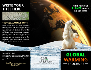 Elegant Grey Global Warming Brochure Template