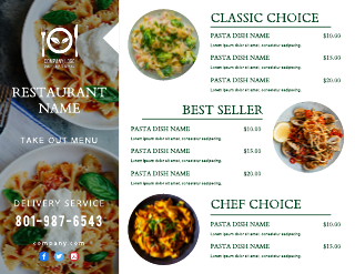 Clean in Green Take Out Menu Template