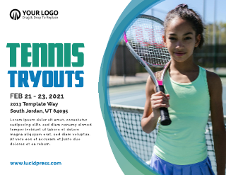 Tennis Tryouts Sports Flyer Template