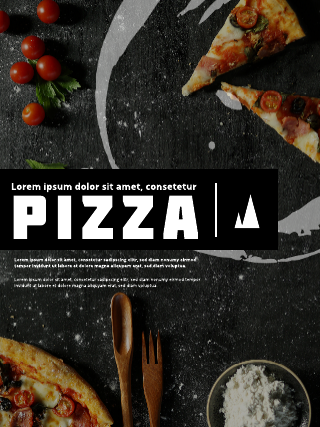 Pizza Black and White Poster Template