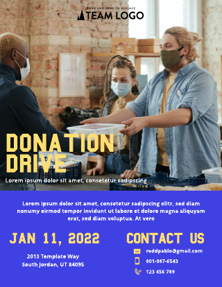 Yellow Image Food Drive Flyer Template
