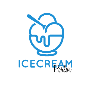 Blue Ice Cream Parlor Logo Template
