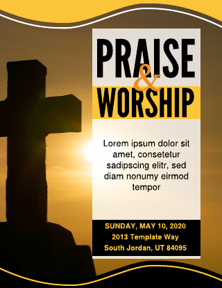 Praise and Worship Church Flyer Template