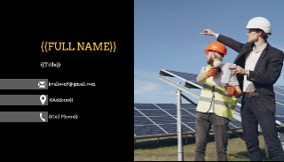 Solar Engineer Business Card  Template