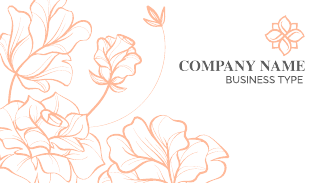 Peach Flowers Business Card Template