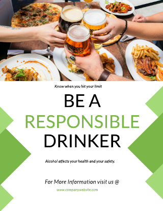Green Polygonal Alcohol Awareness Poster Template