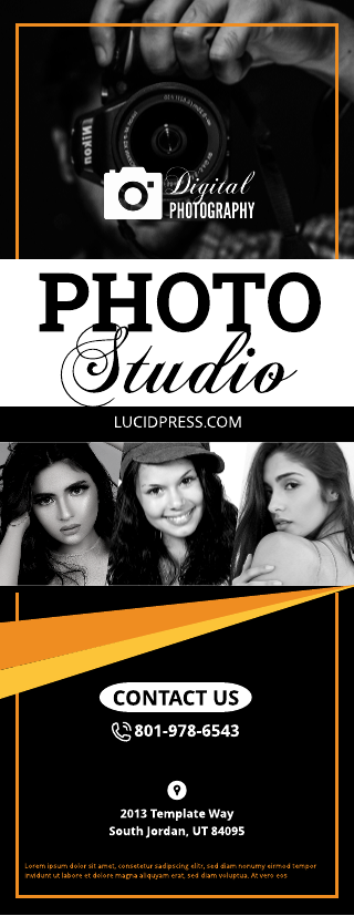 Photography Black Vertical Print Banner Template