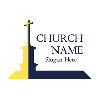 Yellow & Blue Church Logo Template