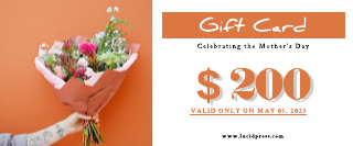 Orange Simple Design Mother's Day Gift Certificate