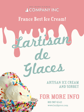 French Ice Cream Poster Template
