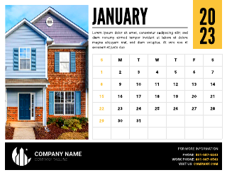 Minimal Real Estate Wall Calendar Template