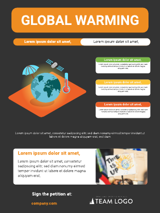 Informative Orange Global Warming Poster Template