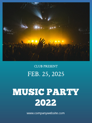 Blue Gradient Party Poster Template