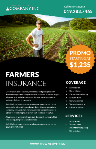Insurance Brokerage Farmers Flyer Template
