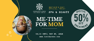 Dark Green and Yellow Gold Spa For Mother's Day Gift Certificate