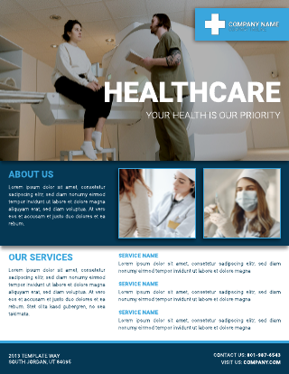 Blue Health And Medical Flyer Template