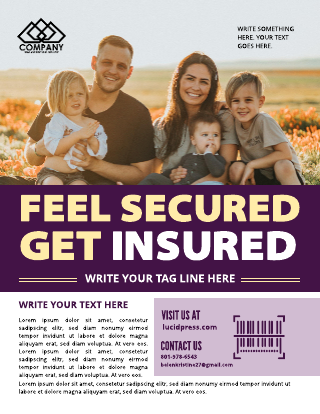 Violet Simple Insurance Leaflet Template
