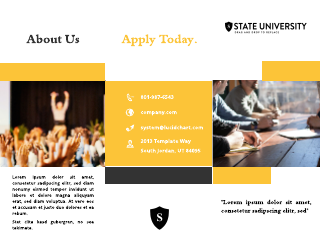 Yellow and Black Theme University College Brochure Template