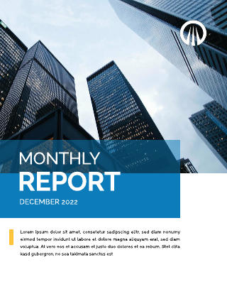 Blue White Corporate Monthly Report Template