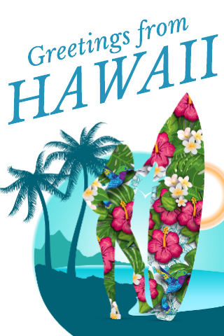 Hawaii Travel Postcard Template