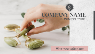 Pink and Gray Beauty Business Card Template