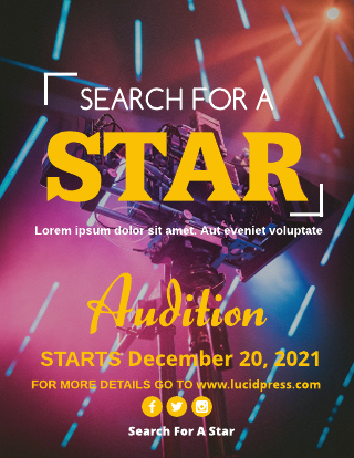 Talent Search For A Star Flyer Template