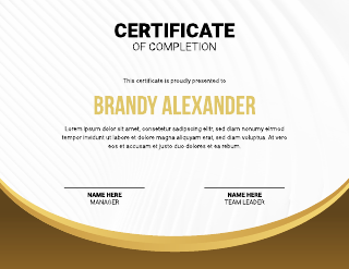 White And Yellow Certificate Template