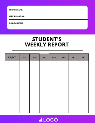 Light Blue Students Weekly Report Template