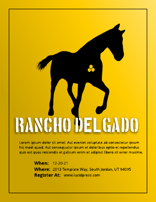 Horse Yellow Poster Template