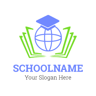 Blue Green Global Education Logo Template