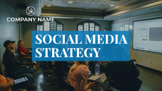Blue Social Media Strategy Sale Presentation Template