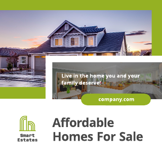 Home Sale Green Banner Ad Template